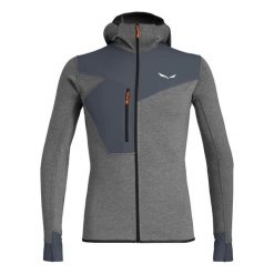 Bluza Sportowa Męska Salewa Puez 2 Dry Fz. Szare bluzy sportowe męskie Salewa, l, bez wzorów, z bawełny, z kapturem, trekkingowe. Za 379.40 zł.