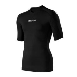 Koszulka Macron saturn. Czarne koszulki sportowe męskie Macron, bez wzorów, bez kołnierzyka, bez ramiączek, do piłki nożnej. Za 245.00 zł.