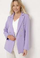 Fioletowa Marynarka Naeronia. Fioletowe żakiety damskie Born2be, m, bez wzorów, eleganckie. Za 129.99 zł.