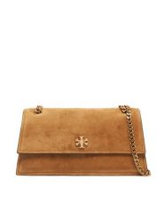 Tory Burch Torebka Kira Turnlock Suede Shoulder Bag 178857 Brązowy. Brązowe torebki do ręki damskie Tory Burch, bez wzorów, ze skóry, bez dodatków. Za 2,754.00 zł.