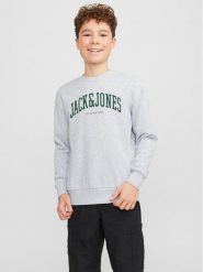 Jack & Jones Junior Bluza Josh 12249347 Biały Regular Fit. Białe bluzy dla chłopców Jack & Jones Junior, bez wzorów, z bawełny, bez ramiączek, bez kaptura. Za 79.99 zł.