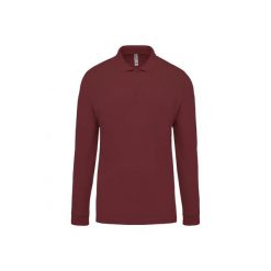 Koszulka polo z długim rękawem pique Kariban. Brązowe koszulki polo męskie KARIBAN, xl, bez wzorów, z bawełny, eleganckie, bez ramiączek. Za 92.00 zł.