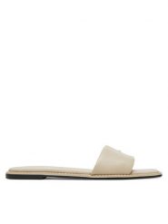 Calvin Klein Klapki Flat Sandal Square Hf Lth HW0HW02652 Beżowy. Brązowe klapki damskie Calvin Klein, bez wzorów, ze skóry, bez obcasa. Za 199.99 zł.