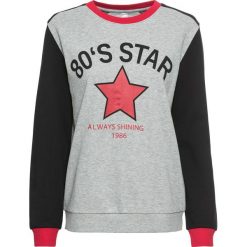 Bluza z nadrukiem bonprix jasnoszaro-czarny. Bluzy damskie bonprix. Za 49.99 zł.