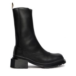 Botki Dr. Martens. Czarne botki damskie Dr. Martens, bez obcasa, na płaskiej podeszwie, bez zapięcia. Za 1,079.00 zł.