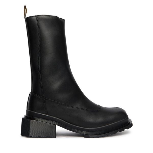 Botki Dr. Martens. Czarne botki damskie Dr. Martens, bez obcasa, na płaskiej podeszwie, bez zapięcia. Za 1,079.00 zł.