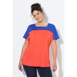 Damskie Bluzka funkcyjna oversize dekolt karo rękaw 1/2. Czerwone t-shirty damskie Ulla Popken, plus size, bez wzorów, z elastanu, bez kołnierzyka. Za 199.99 zł.