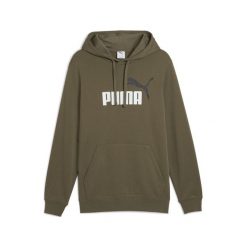 Męska bluza z kapturem Essentials z dwukolorowym logo No. 1 PUMA Loden Green. Zielone bluzy męskie Puma, m, bez wzorów, z gumy, z kapturem. Za 229.00 zł.