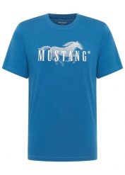 T-shirt Mustang Austin z czystej bawełny organicznej. Niebieskie t-shirty męskie bonprix, m, bez wzorów, z bawełny, bez kołnierzyka. Za 89.99 zł.