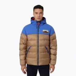 Kurtka zimowa puchowa męska Napapijri. Brązowe kurtki męskie Napapijri, na zimę, m, bez wzorów, z puchu, trekkingowe. Za 669.99 zł.
