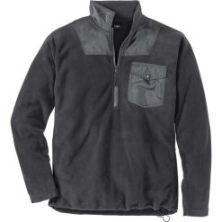 Bluza z polaru z zamkiem Regular Fit bonprix ciemnoszary. Szare bluzy męskie bonprix, m, bez wzorów, z polaru, bez kaptura. Za 54.99 zł.