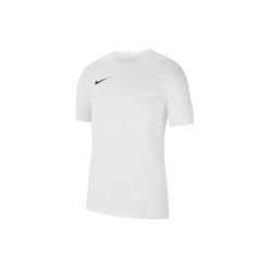 T-shirt sportowy z krótkim rękawem męski Nike Dri-Fit Park 20 Tee. Białe t-shirty męskie Nike, m, bez wzorów, z bawełny, sportowe, bez kołnierzyka. Za 99.99 zł.