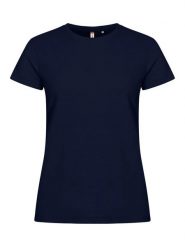Clique Basic-T Women T-shirt bawełniana, dopasowany krój – dark navy. Niebieskie t-shirty damskie CLIQUE, xs, bez wzorów, z bawełny, bez kołnierzyka. Za 99.59 zł.