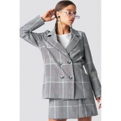 NA-KD Classic Marynarka oversize w kratkę - Grey. Szare żakiety damskie NA-KD Classic, w kratkę. Za 283.95 zł.