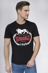 T-shirt o wąskim kroju Lonsdale Original 1960. Czarne t-shirty męskie Lonsdale, l, bez wzorów, z bawełny, vintage, bez kołnierzyka. Za 113.59 zł.