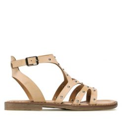 Sandały Nelli Blu. Brązowe sandały dziewczęce Nelli Blu, bez zapięcia. Za 119.99 zł.