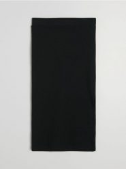 Bawełniana prążkowana spódnica midi z rozcięciem - czarny. Czarne spódnice damskie Sinsay, l, bez wzorów, z bawełny, midi. Za 19.99 zł.