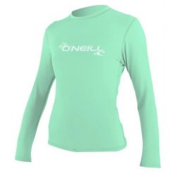 Koszulka do pływania damska O'Neill Basic Skins Sun Shirt. Niebieskie koszulki sportowe damskie O'Neill, s, bez wzorów, bez kołnierzyka, bez ramiączek, do pływania. Za 213.50 zł.