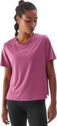 4f Koszulka damska F1012 ciemny róż 4FWAW24TFTSF1012 53S S. Czerwone t-shirty damskie 4f, s, bez wzorów, bez kołnierzyka. Za 63.60 zł.