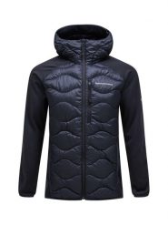 Kurtka Peak Performance puchowa męska Helium Down Hybrid Hood czarna - S. Czarne kurtki męskie Peak Performance, m, bez wzorów, z materiału, z kapturem. Za 999.00 zł.
