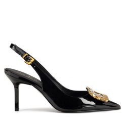 Czółenka Eva Minge. Czarne czółenka damskie Eva Minge, bez wzorów, bez obcasa, bez zapięcia. Za 399.99 zł.