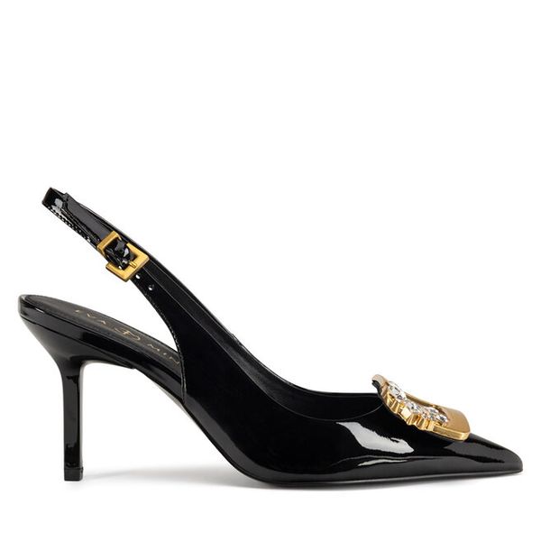 Czółenka Eva Minge. Czarne czółenka damskie Eva Minge, bez wzorów, bez obcasa, bez zapięcia. Za 399.99 zł.