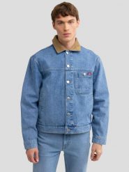 Kurtka męska jeansowa niebieska Nolan 177. Niebieskie kurtki męskie Big Star, l, bez wzorów, z denimu, klasyczne, krótkie, bez kaptura. W wyprzedaży za 179.99 zł.