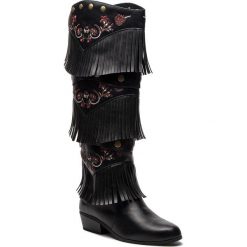 Kozaki DESIGUAL - Shoes Totem Gipsy Patch 18WSTP01 2000. Czarne kozaki damskie Desigual, z materiału. Za 599.90 zł.