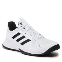 Buty halowe adidas. Białe buty sportowe męskie Adidas, bez zapięcia. Za 279.99 zł.