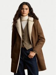 LAUREN RALPH LAUREN Kożuch sztuczny 297P04121003 Brązowy Regular Fit. Brązowe płaszcze damskie Lauren Ralph Lauren, xs, bez wzorów, ze skóry, bez kaptura. Za 1,799.00 zł.