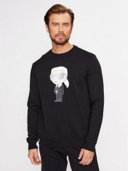 KARL LAGERFELD Bluza Sweat Crewneck 705071 500951 Czarny Regular Fit. Czarne bluzy męskie KARL LAGERFELD, m, bez wzorów, z bawełny, bez kaptura. Za 559.99 zł.