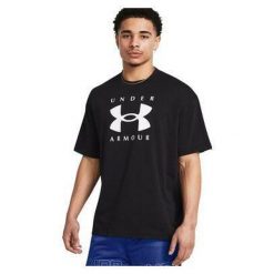Koszulka męska Under Armour HW OS Branded. Niebieskie koszulki sportowe męskie Under Armour, l, bez wzorów, bez kołnierzyka, bez ramiączek, do biegania. Za 84.99 zł.