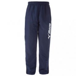 Spodnie treningowe męskie Mizuno Takeshi Track. Niebieskie spodnie sportowe męskie Mizuno, m, bez wzorów, z materiału, na fitness i siłownię. Za 99.99 zł.