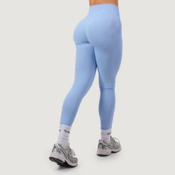 Legginsy damskie fitness bezszwowe z wysokim stanem Sky NEO. Niebieskie legginsy damskie GYMBEAM, s, bez wzorów, z elastanu, z podwyższonym stanem, do biegania. Za 115.90 zł.