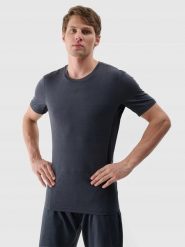 T-SHIRT MĘSKI 4F KOSZULKA TRENINGOWA SZYBKOSCHNĄCA TFTSM1345. Białe koszulki sportowe męskie 4f, m, bez wzorów, z materiału, bez kołnierzyka, bez ramiączek, na fitness i siłownię. Za 182.98 zł.