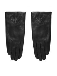 Calvin Klein Rękawiczki LV04F8123G Czarny. Czarne czapki i kapelusze damskie Calvin Klein, bez wzorów, ze skóry. Za 349.99 zł.