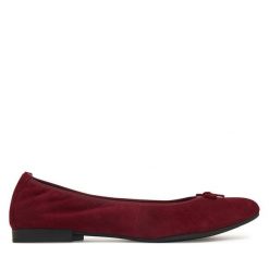 Baleriny Tamaris. Czerwone baleriny damskie Tamaris, bez wzorów, bez obcasa. Za 264.99 zł.