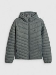 4F Kurtka z wypełnieniem syntetycznym męska - zielona L. Zielone kurtki męskie 4f, l, bez wzorów, z materiału, klasyczne, bez kaptura. Za 269.99 zł.