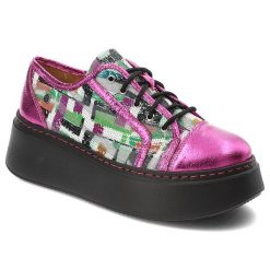 Różowe Sneakersy Maciejka Modne Obuwie Damskie. Czerwone półbuty damskie Maciejka, bez wzorów, z materiału, bez obcasa, bez zapięcia. Za 489.00 zł.