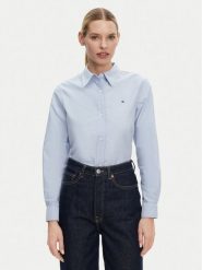 Tommy Hilfiger Koszula WW0WW46111 Niebieski Relaxed Fit. Niebieskie bluzki damskie Tommy Hilfiger, bez wzorów, z bawełny, bez kołnierzyka, bez ramiączek. Za 249.99 zł.