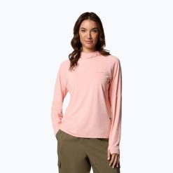 Bluza damska Columbia Skien Valley Hoodie. Czerwone bluzy damskie Columbia, bez wzorów, bez kaptura, trekkingowe. Za 249.99 zł.