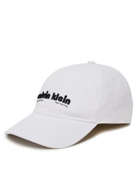 Calvin Klein Jeans Czapka z daszkiem Small Monogram LV04G5061G Biały. Białe rękawiczki męskie Calvin Klein Jeans, bez wzorów, z bawełny. Za 99.99 zł.