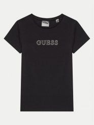 Guess T-Shirt J4RI49 J1314 Czarny Regular Fit. Czarne t-shirty i topy dla dziewczynek Guess, z aplikacjami, z bawełny, bez ramiączek. Za 69.99 zł.