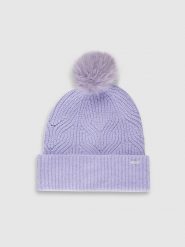 4F Czapka zimowa z pomponem damska - fioletowa S. Fioletowe czapki i kapelusze damskie 4f, na zimę, bez wzorów, z materiału, biznesowe. Za 69.99 zł.