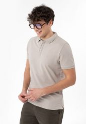 Bawełniana polówka O-CHASE. Brązowe koszulki polo męskie Volcano, m, bez wzorów, z bawełny, casualowe, bez ramiączek. Za 99.99 zł.