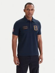 Aeronautica Militare Polo 261PO1927UP00191 Granatowy Regular Fit. Niebieskie koszulki polo męskie Aeronautica Militare, m, bez wzorów, z bawełny, bez ramiączek. Za 459.99 zł.