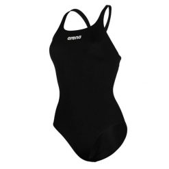 Damski kostium kąpielowy 1-częściowy Arena Pro Solid. Czarne bikini damskie Arena, bez wzorów. Za 179.99 zł.