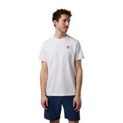 T-shirt Rossignol Classic. Niebieskie t-shirty męskie Rossignol, l, bez wzorów, z bawełny, eleganckie, bez kołnierzyka. Za 301.50 zł.