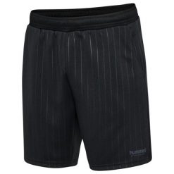 Szorty Hummel Stripe. Czarne krótkie spodenki sportowe męskie Hummel, bez wzorów, do piłki nożnej. Za 207.50 zł.