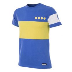 Koszulka dla dorosłych - Boca Capitano - Niebieska. Niebieskie koszulki sportowe męskie COPA FOOTBALL, m, bez wzorów, bez kołnierzyka, bez ramiączek, do piłki nożnej. Za 211.91 zł.